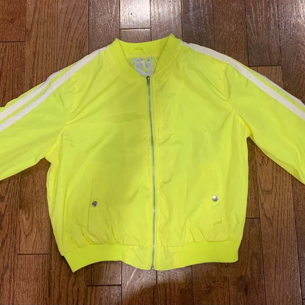 New Look.Sport Women's Long Sleeve Bright Neon Green Light Weight Jacket Size 2X
